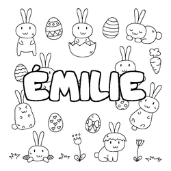 Coloraci&oacute;n del nombre &Eacute;MILIE - decorado Pascua