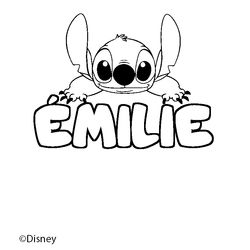 Coloraci&oacute;n del nombre &Eacute;MILIE - decorado Stitch