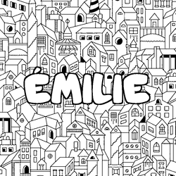 Coloraci&oacute;n del nombre &Eacute;MILIE - decorado ciudad