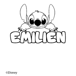 Coloraci&oacute;n del nombre EMILIEN - decorado Stitch