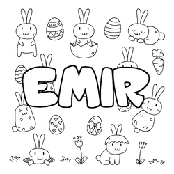 Coloraci&oacute;n del nombre EMIR - decorado Pascua