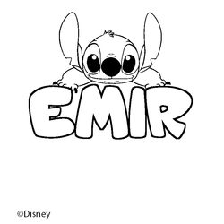 Coloraci&oacute;n del nombre EMIR - decorado Stitch