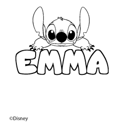 Coloraci&oacute;n del nombre EMMA - decorado Stitch