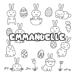 Coloraci&oacute;n del nombre EMMANUELLE - decorado Pascua