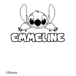 Coloraci&oacute;n del nombre EMMELINE - decorado Stitch