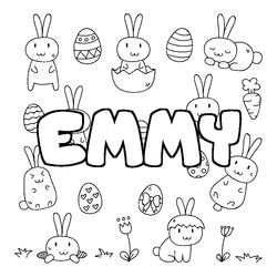 Coloraci&oacute;n del nombre EMMY - decorado Pascua