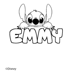 Coloraci&oacute;n del nombre EMMY - decorado Stitch