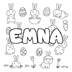 Coloraci&oacute;n del nombre EMNA - decorado Pascua