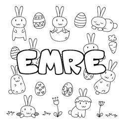 Coloraci&oacute;n del nombre EMRE - decorado Pascua