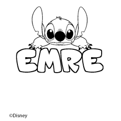 Coloraci&oacute;n del nombre EMRE - decorado Stitch