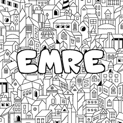 Coloraci&oacute;n del nombre EMRE - decorado ciudad