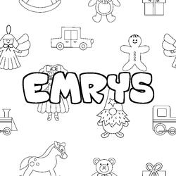 Coloraci&oacute;n del nombre EMRYS - decorado juguetes