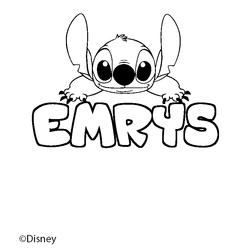 Coloraci&oacute;n del nombre EMRYS - decorado Stitch