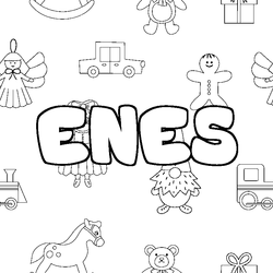 Coloraci&oacute;n del nombre ENES - decorado juguetes