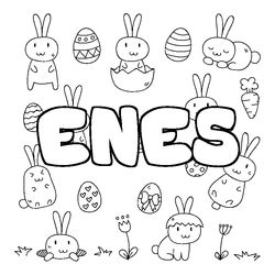 Coloraci&oacute;n del nombre ENES - decorado Pascua
