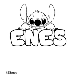 Coloraci&oacute;n del nombre ENES - decorado Stitch