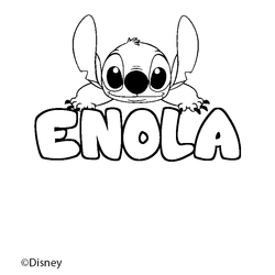 Coloraci&oacute;n del nombre ENOLA - decorado Stitch