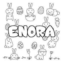 Coloraci&oacute;n del nombre ENORA - decorado Pascua