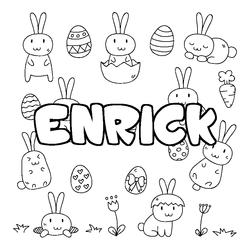 Coloraci&oacute;n del nombre ENRICK - decorado Pascua