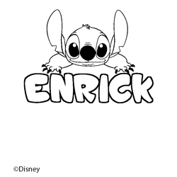 Coloraci&oacute;n del nombre ENRICK - decorado Stitch