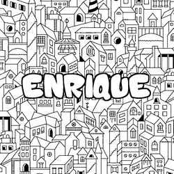 Coloraci&oacute;n del nombre ENRIQUE - decorado ciudad
