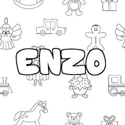 Coloraci&oacute;n del nombre ENZO - decorado juguetes