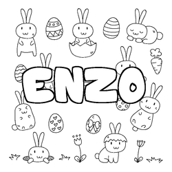 Coloraci&oacute;n del nombre ENZO - decorado Pascua