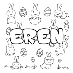 Coloraci&oacute;n del nombre EREN - decorado Pascua