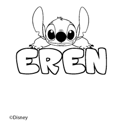 Coloraci&oacute;n del nombre EREN - decorado Stitch