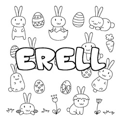 Coloraci&oacute;n del nombre ERELL - decorado Pascua