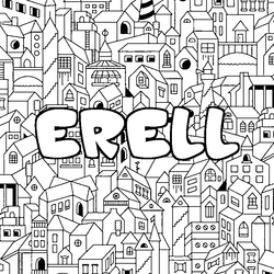Coloraci&oacute;n del nombre ERELL - decorado ciudad