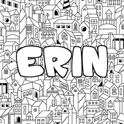 Coloraci&oacute;n del nombre ERIN - decorado ciudad