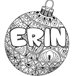 Coloraci&oacute;n del nombre ERIN - decorado bola de Navidad