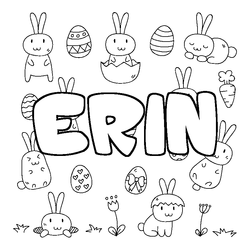 Coloraci&oacute;n del nombre ERIN - decorado Pascua