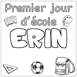 Coloraci&oacute;n del nombre ERIN - decorado primer d&iacute;a de escuela
