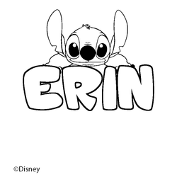 Coloraci&oacute;n del nombre ERIN - decorado Stitch