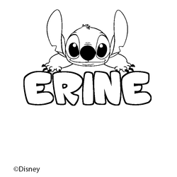 Coloraci&oacute;n del nombre ERINE - decorado Stitch