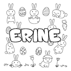 Coloraci&oacute;n del nombre ERINE - decorado Pascua