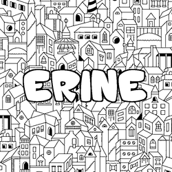Coloraci&oacute;n del nombre ERINE - decorado ciudad