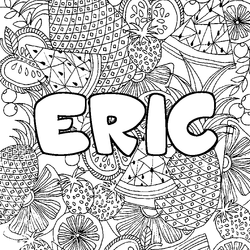 Coloraci&oacute;n del nombre ERIC - decorado mandala de frutas