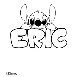 Coloraci&oacute;n del nombre ERIC - decorado Stitch