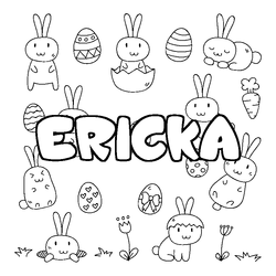 Coloraci&oacute;n del nombre ERICKA - decorado Pascua