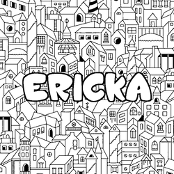 Coloraci&oacute;n del nombre ERICKA - decorado ciudad