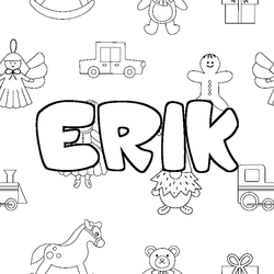 Coloraci&oacute;n del nombre ERIK - decorado juguetes