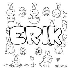 Coloraci&oacute;n del nombre ERIK - decorado Pascua