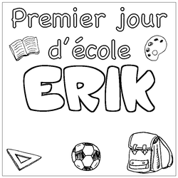 Coloraci&oacute;n del nombre ERIK - decorado primer d&iacute;a de escuela