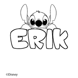 Coloraci&oacute;n del nombre ERIK - decorado Stitch