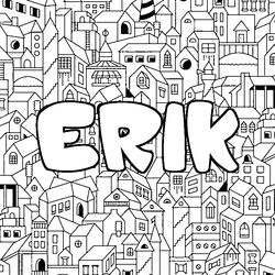 Coloraci&oacute;n del nombre ERIK - decorado ciudad
