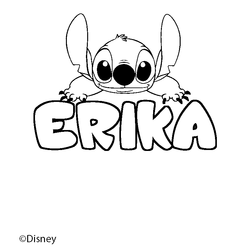Coloraci&oacute;n del nombre ERIKA - decorado Stitch