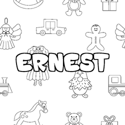 Coloraci&oacute;n del nombre ERNEST - decorado juguetes